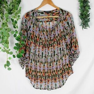 4/$25 Express Flowy Tie front chiffon top
